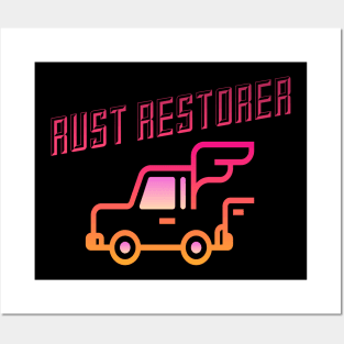 Rust Car Restorer, Car restorer Vintage Rust Car, Rust car for men, Car Lover Gift Posters and Art